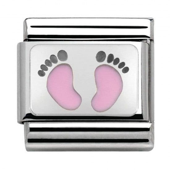 330208/14 Classic Silvershine My Family Pink Baby Feet Charm
