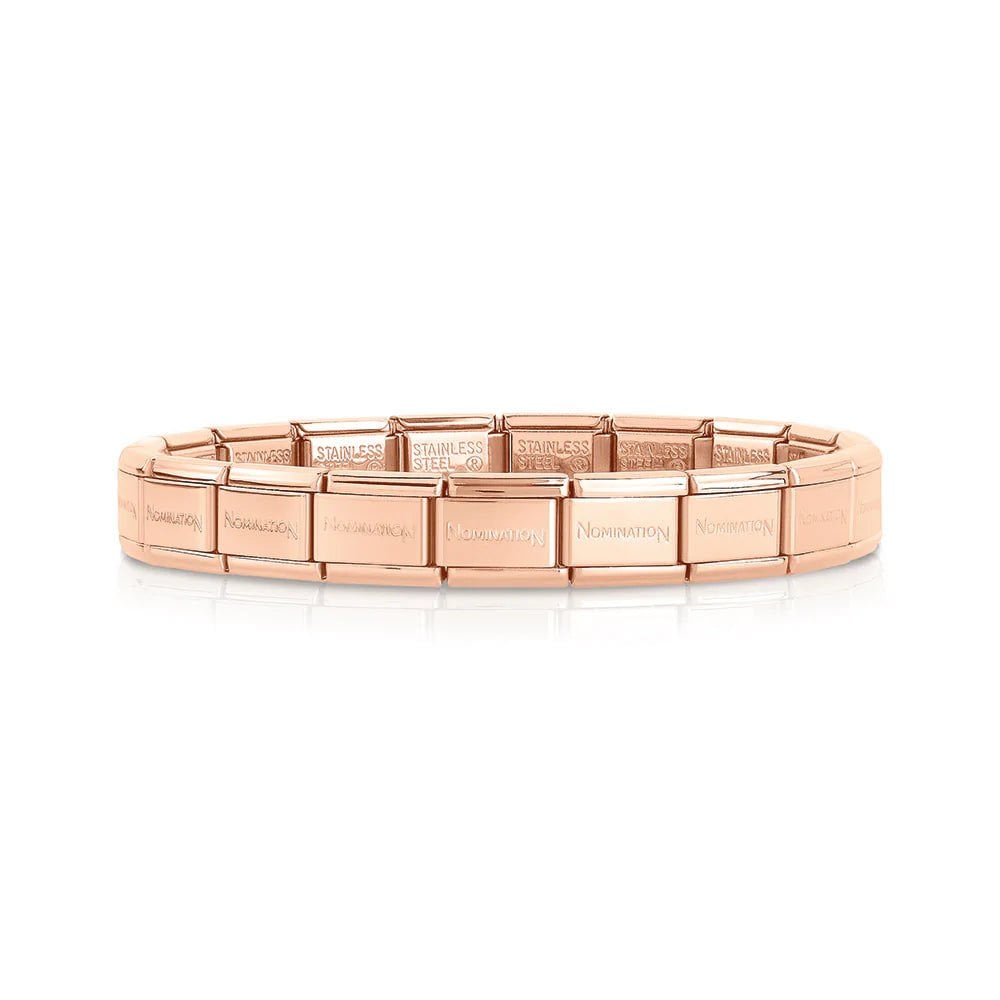 030001/011 Classic Stainless Steel 13 Link Rose Gold Base Bracelet