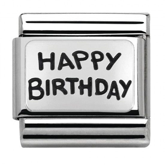 330102/41 Classic Silvershine Happy Birthday Charm