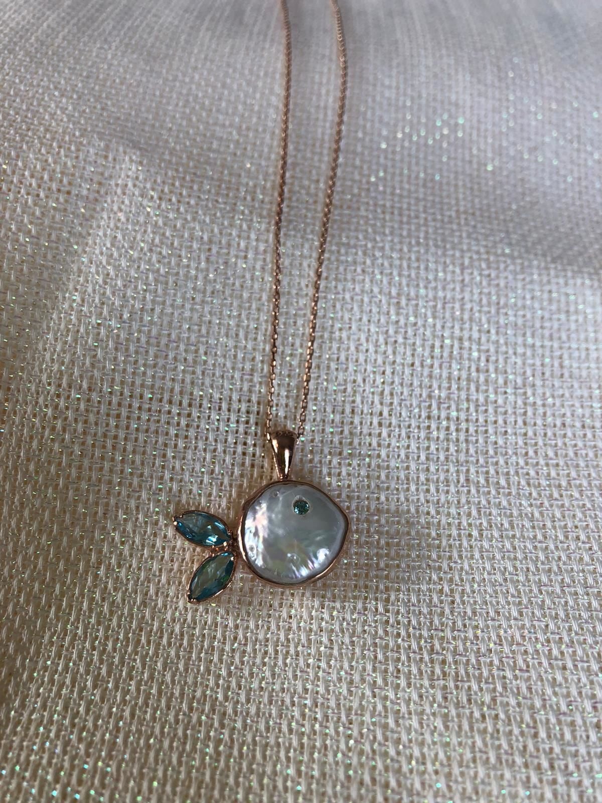 Gümüş Sedef Balık Kolye