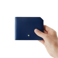 130059 Montblanc Meisterstück 6 cc Mavi Cüzdan