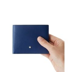 130812 Montblanc Sartorial 6 cc Mavi Cüzdan