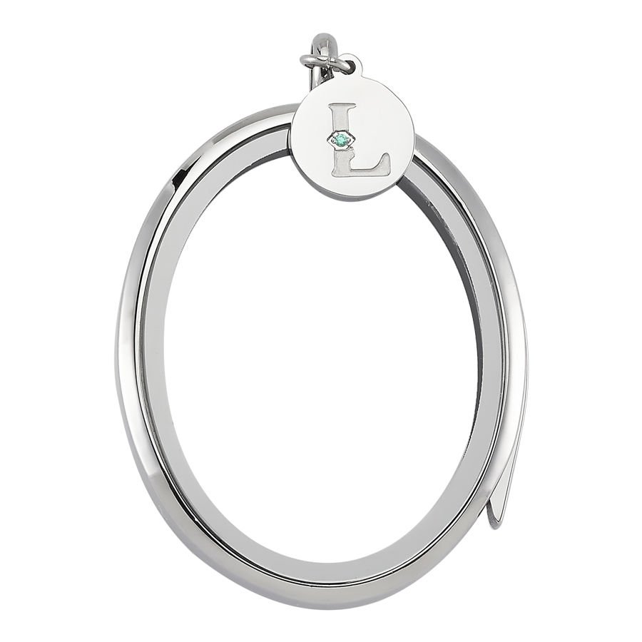 Swarovski Zirconia Logo Tag - Luzyo - 40 mm - Oval - Silver