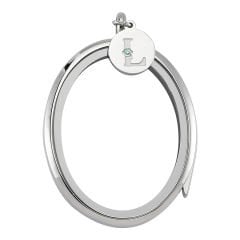 Swarovski Zirconia Logo Tag - Luzyo - 40 mm - Oval - Silver