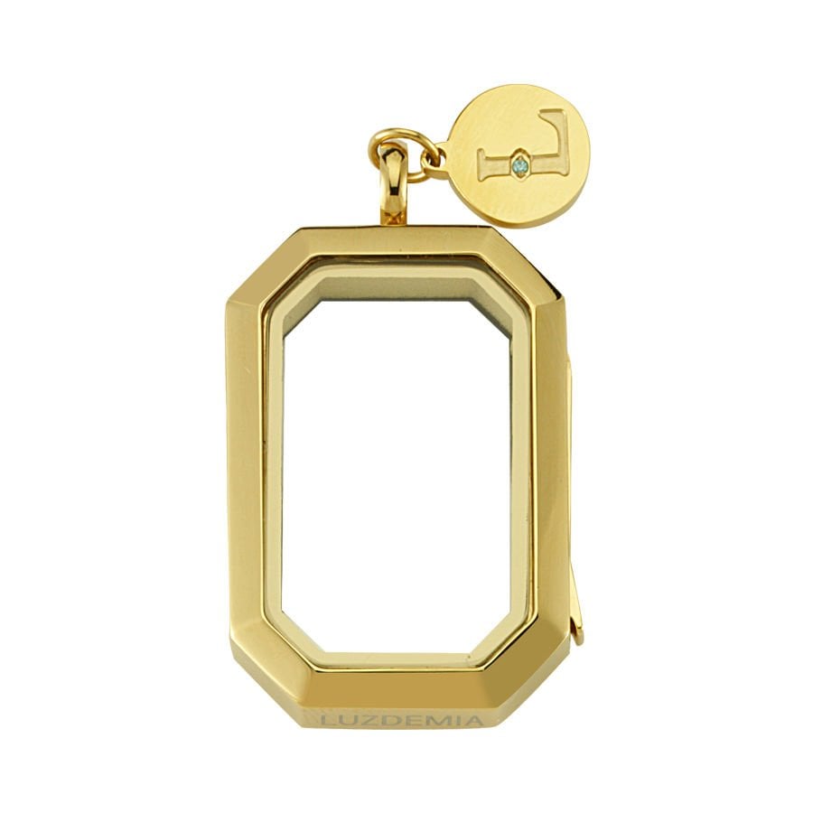 Swarovski Zirconia Logo Tag - Luzyo - Vintage - 33*23mm - Gold