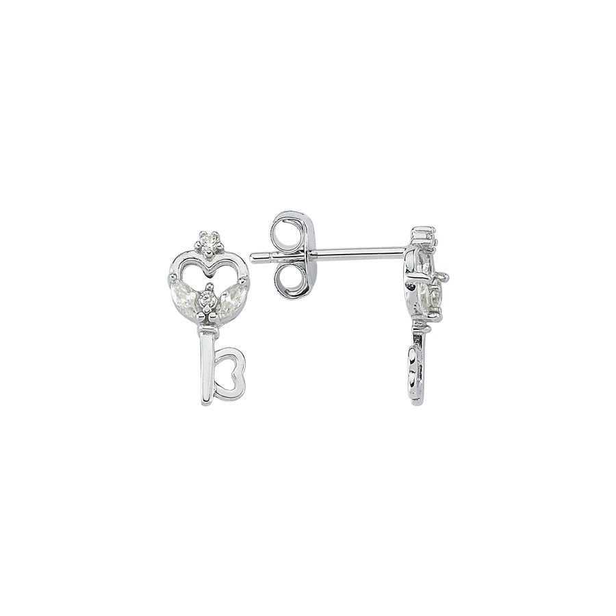 Key Stud Earr. 925 - Silver