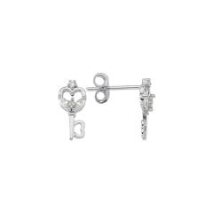 Key Stud Earr. 925 - Silver