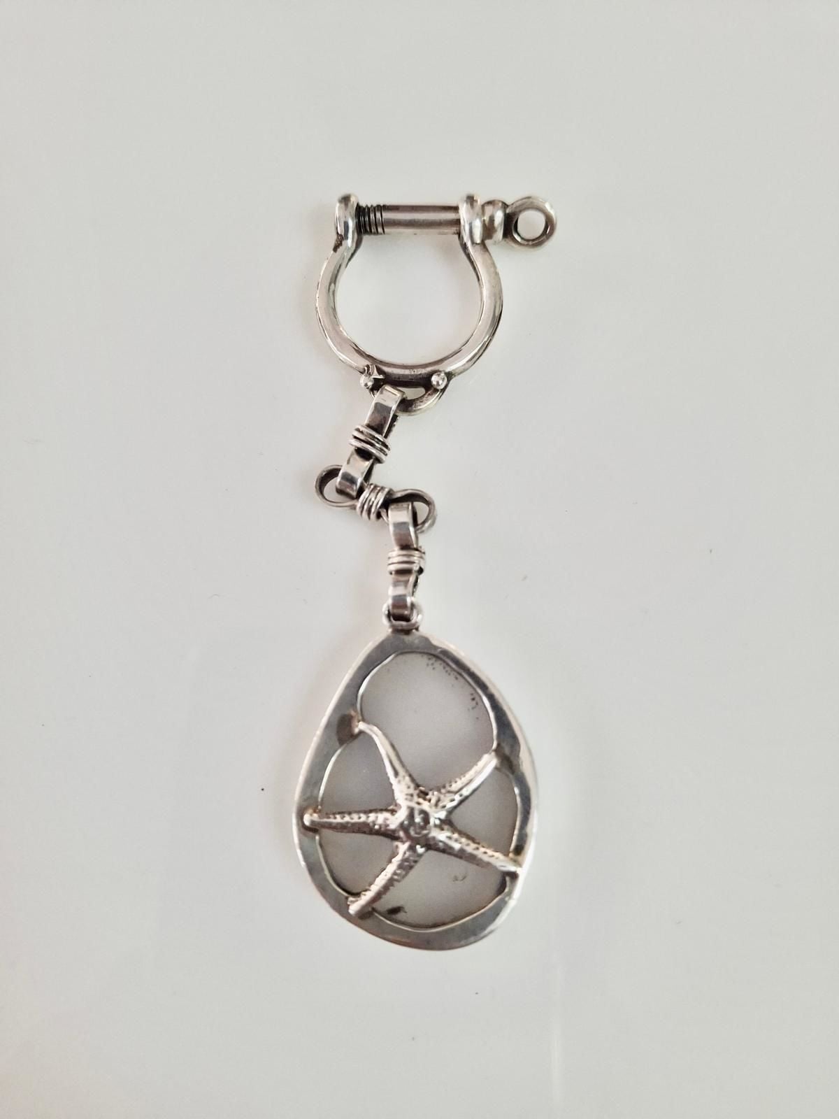 Deniz Yıldızı Doğal Taş Anahtarlık (Kalsedon)