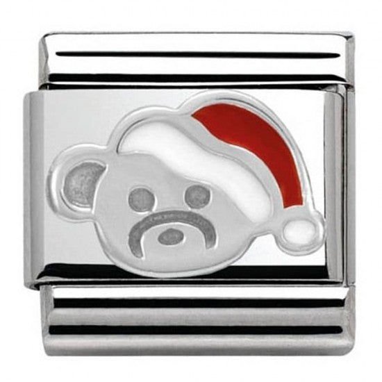 330204/13 Classic Silvershine Christmas Teddy and Santa Hat Charm
