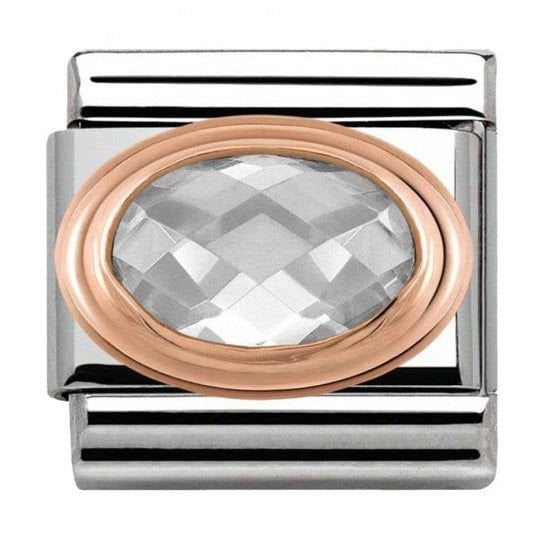 430601/010 Classic Rose Gold Clear Faceted Cubic Zirconia Charm