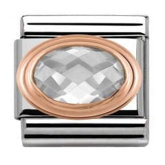 430601/010 Classic Rose Gold Clear Faceted Cubic Zirconia Charm