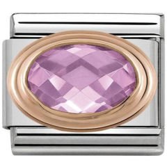 430601/003 Rose Gold Pink Faceted Cubic Zirconia Charm