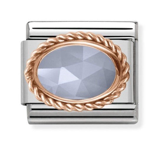 430507/33  Banned Blue Agate in 9K in Rose Gold Charm