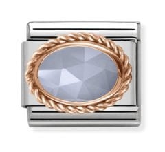 430507/33  Banned Blue Agate in 9K in Rose Gold Charm