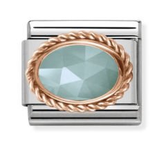 430507/32 Amazonite in 9K Rose Gold Charm