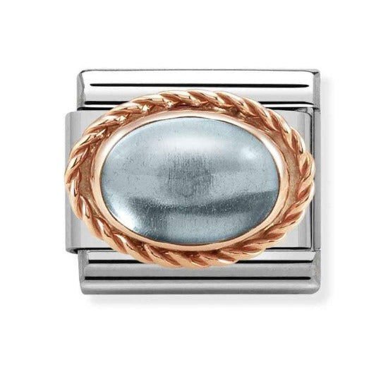430507/30  Blue Topaz in 9K Rose Gold Charm