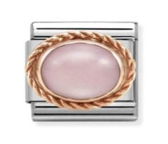 430507/22  Pink Opal in 9K Rose Gold Charm