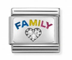 330306/08 Classic Silvershine Family Zirconia Heart Charm