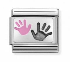 330208/42 Classic Silvershine Parent & Child Hands Charm