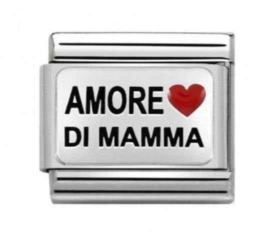 330208/35 Classic Silver 'Amore Di Mamma' Heart Charm